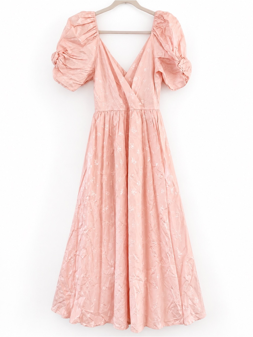 Vintage Pink Ethereal Fairycore Maxi Dress Romantic Puff Sleeve Cottagecore Gown